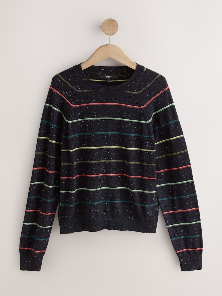 Pull Arc-en-ciel Gris Pailleté NEXT Femme Taille 6 - Occasion Très Bon état - Avec étiquettes - Style Décontracté
