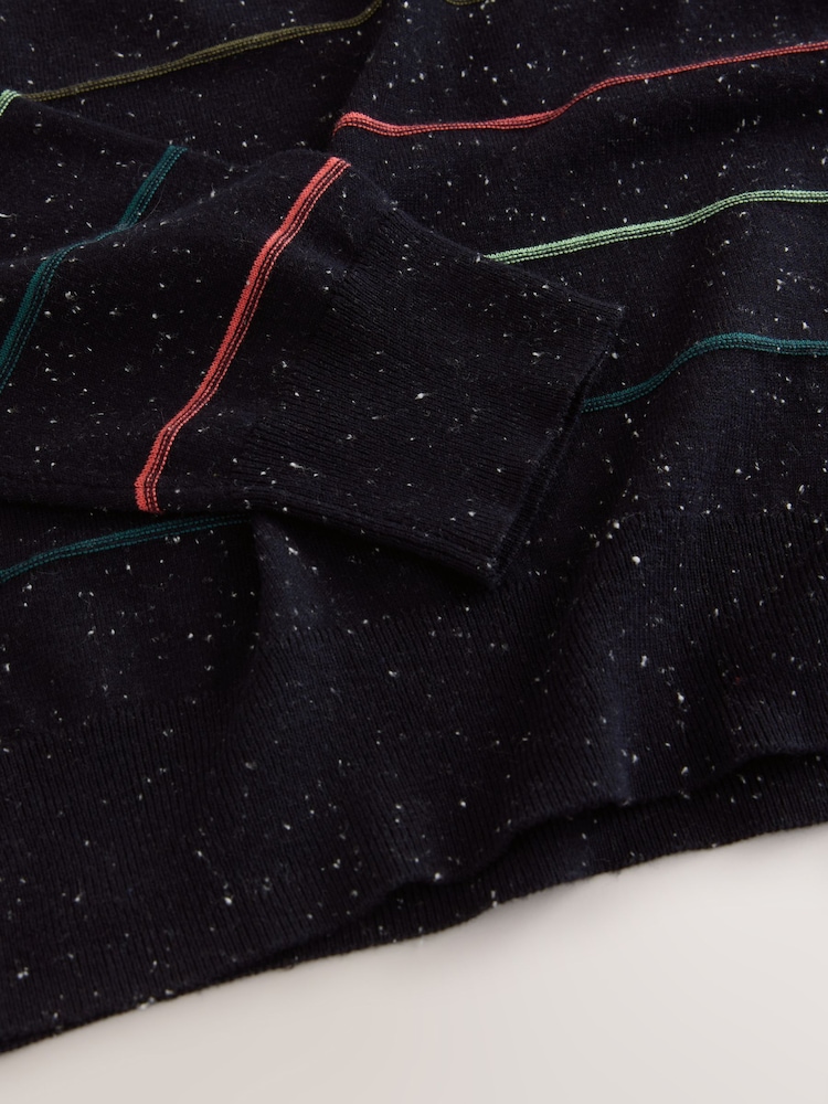 Rayas multicolor - Suéter de alto contenido en algodón de tacto suave con cuello redondo - Imagen 9 de 9