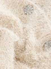 Ecru Sparkle V-Neck Reversible Cardigan - Image 8 of 9