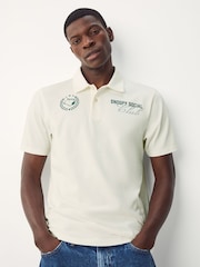 White Ecru Licence Snoopy Polo Shirt - Image 1 of 8