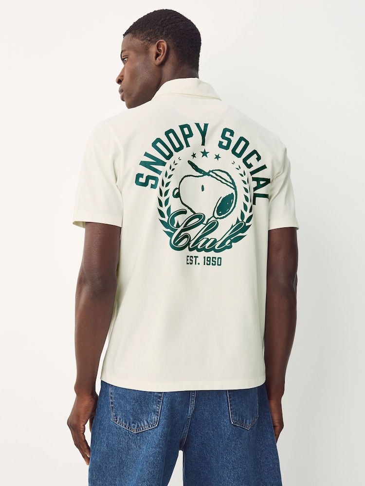 White Ecru Licence Snoopy Polo Shirt - Image 2 of 8