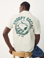 White Ecru Licence Snoopy Polo Shirt - Image 3 of 8