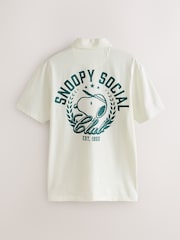 White Ecru Licence Snoopy Polo Shirt - Image 6 of 8