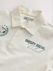 White Ecru Licence Snoopy Polo Shirt - Image 8 of 8