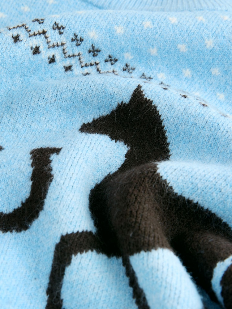 Light Blue Horse Super Soft Short Sleeve Knitted Top - Image 2 of 4 Light Blue Horse Super Soft Short Sleeve Knitted Top - Image 2 of 4