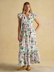 Joules Winnie Multi Frill Shoulder Dress - Image 1 of 9