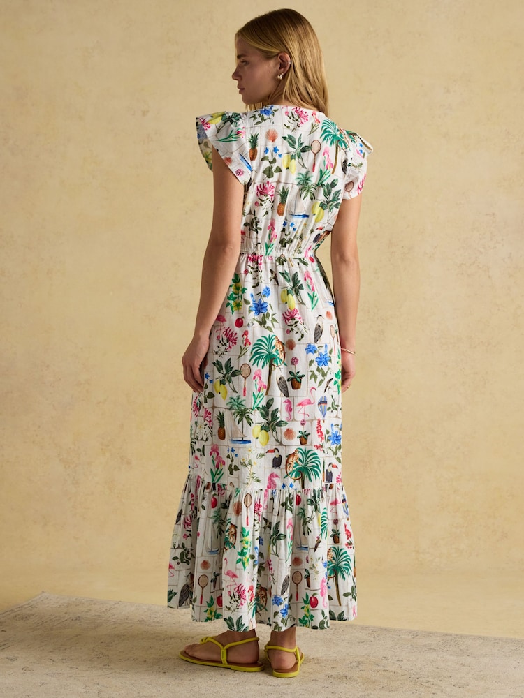 Joules Winnie Multi Frill Shoulder Dress - Image 2 of 9