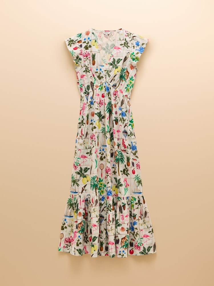 Joules Winnie Multi Frill Shoulder Dress - Image 9 of 9