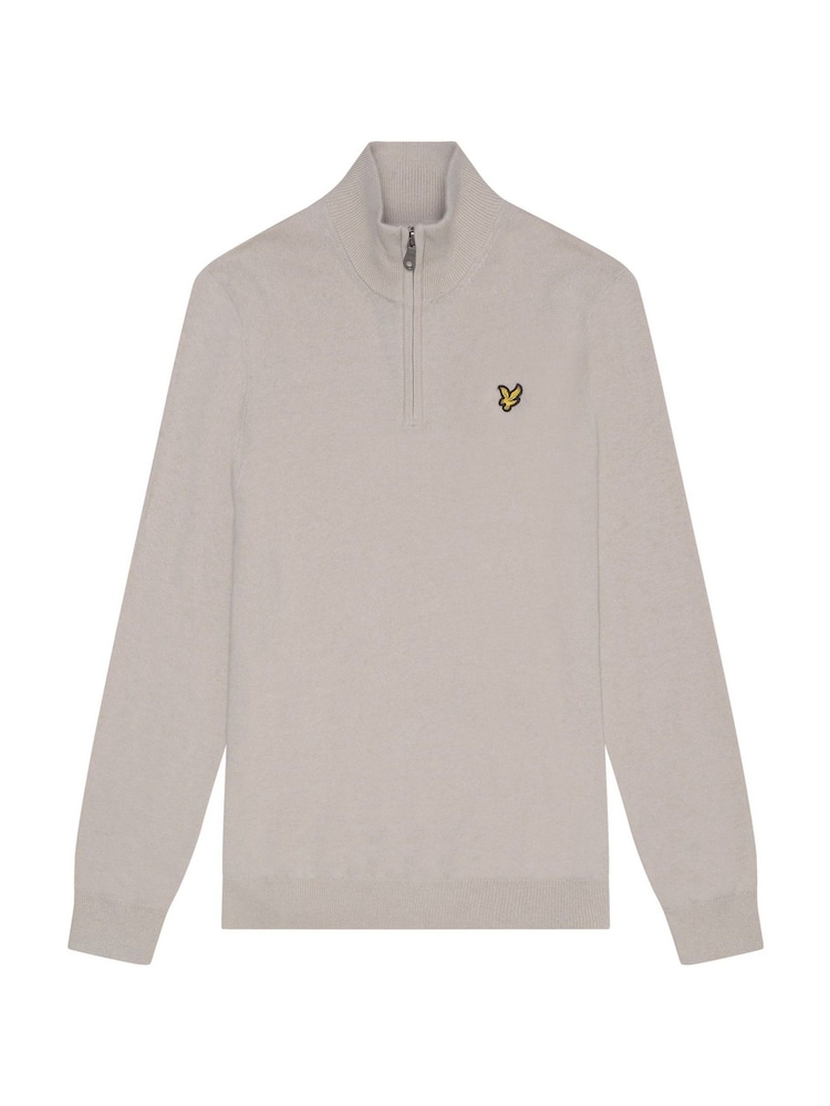 Lyle & Scott Natural Cotton Merino Quarter Zip Jumper - Image 5 of 5