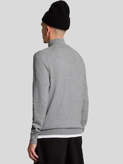Lyle & Scott Grey Cotton Merino Quarter Zip Jumper - Image 2 of 4