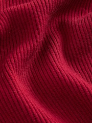 أحمر كرزي - Roll Neck Ribbed Jumper With Wool - صورة 7 من 8