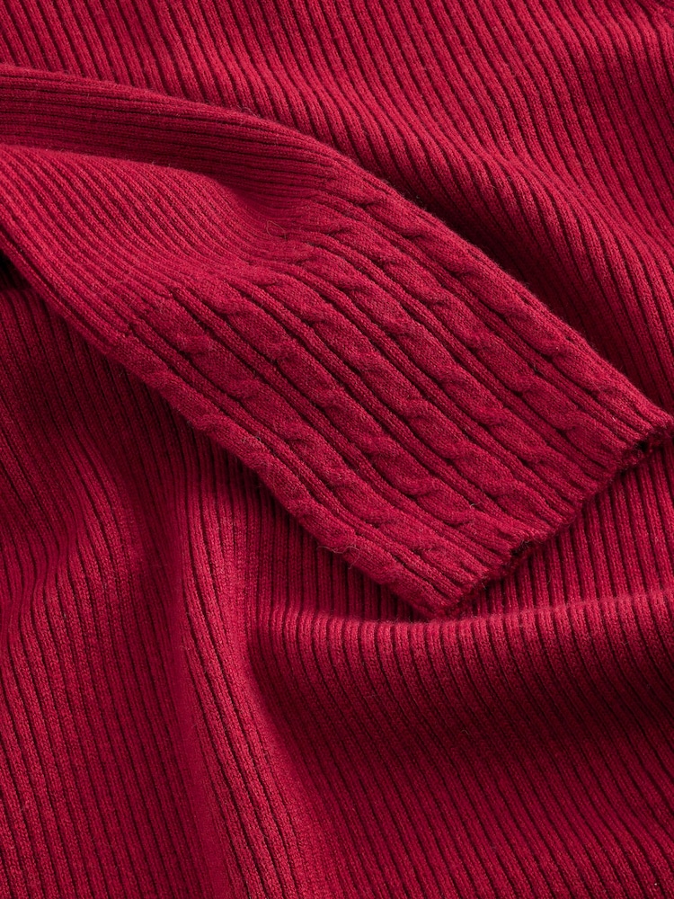 أحمر كرزي - Roll Neck Ribbed Jumper With Wool - صورة 8 من 8 أحمر كرزي - Roll Neck Ribbed Jumper With Wool - صورة 8 من 8
