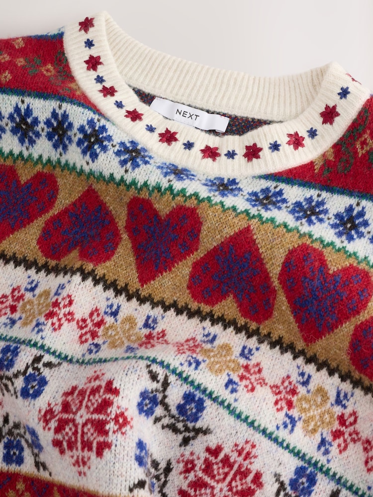 Multi Fairisle Pattern Crew Neck Knitted Sleeveless Tank - Image 2 of 3