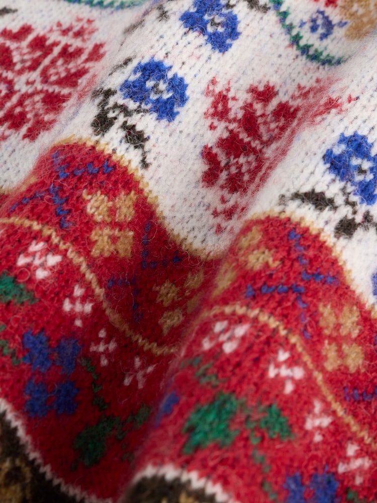 Multi Fairisle Pattern Crew Neck Knitted Sleeveless Tank - Image 3 of 3