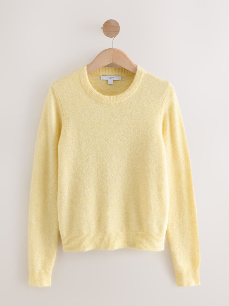 Yellow Long Sleeve Crew Neck Jumper With Wool - Image 1 of 3 Yellow Long Sleeve Crew Neck Jumper With Wool - Image 1 of 3