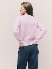 Blush Pink Long Sleeve Crew Neck Jumper With Wool - Image 3 of 7
