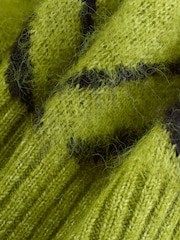 Bright Green Bow Check Brushed Crew Neck Jumper - Image 2 of 3