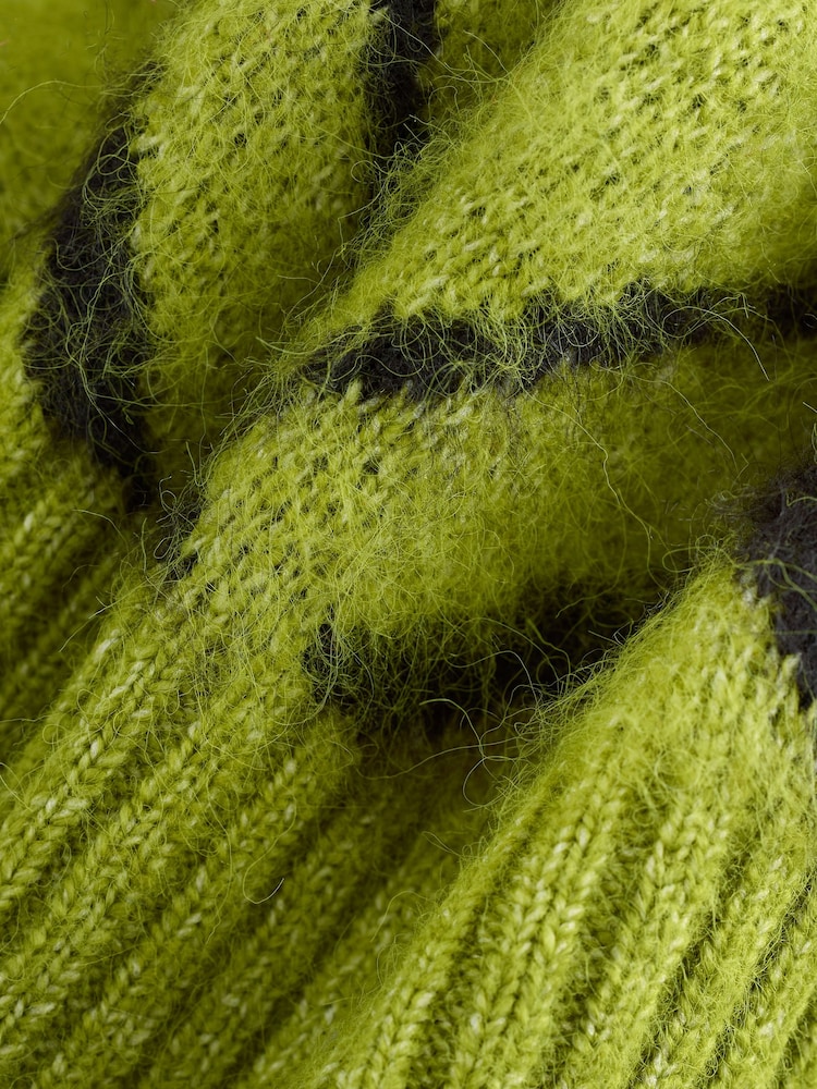 Bright Green Bow Check Brushed Crew Neck Jumper - Image 2 of 3