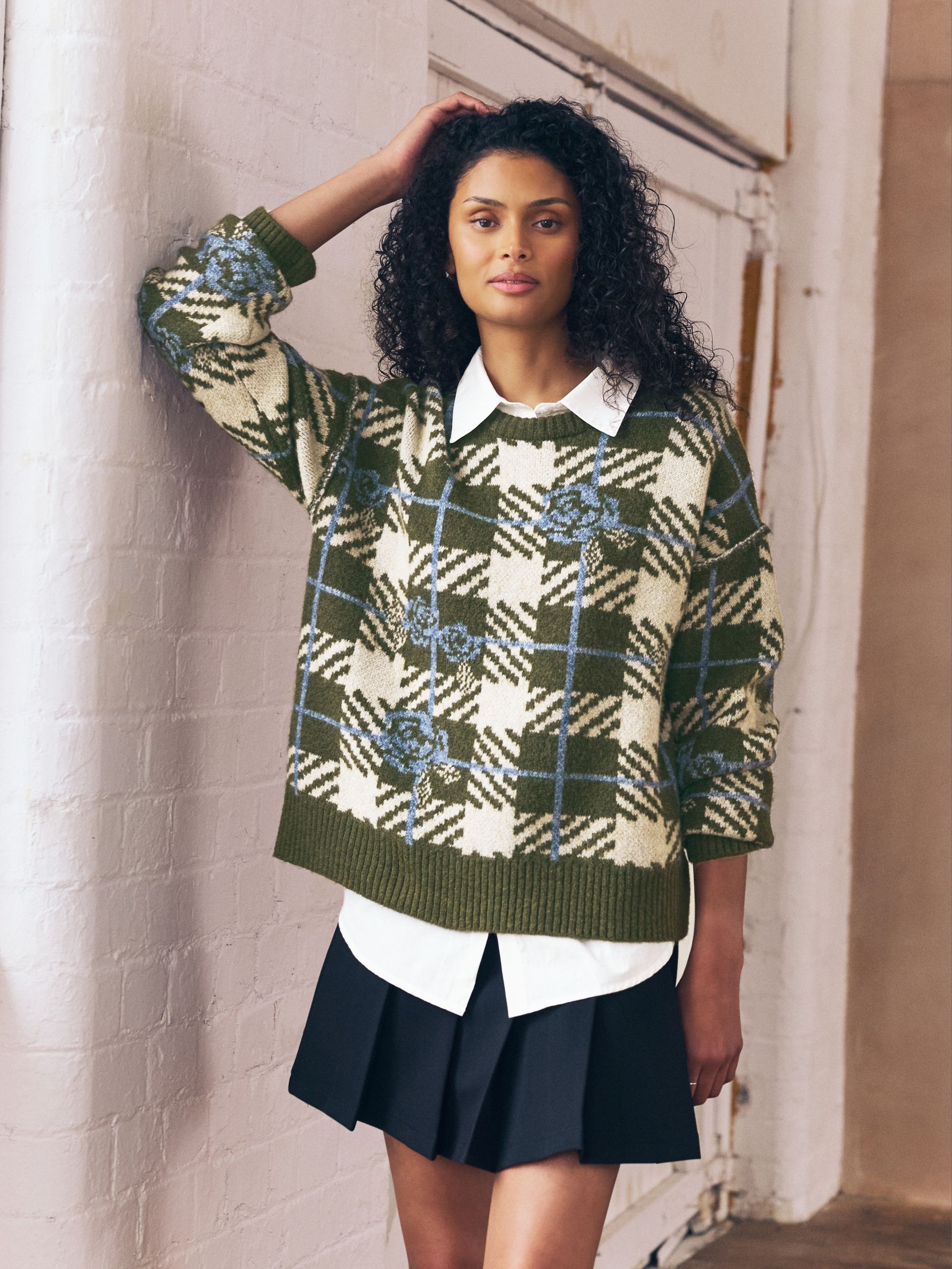 トップス Andequal CHECKED PATTERN KNIT Checkered Sweater Knit Pattern - Etsy andequal checked pattern