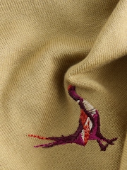 Citrine Yellow Pheasant Embroidered Soft Touch Crew Neck Cotton Rich Jumper - Image 9 of 10