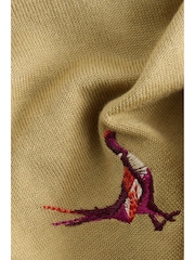 Citrine Yellow Pheasant Embroidered Soft Touch Crew Neck Cotton Rich Jumper - Image 3 of 10