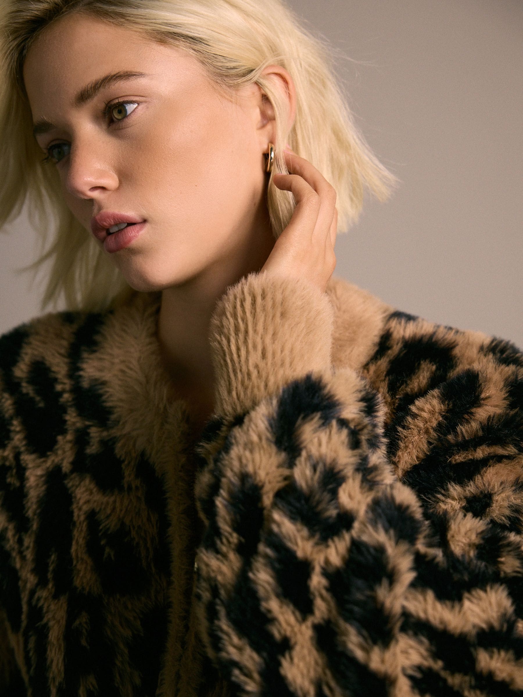 Buy Leopard Teddy Bear Texture Zip-Up Bomber Jacket from Next USA
