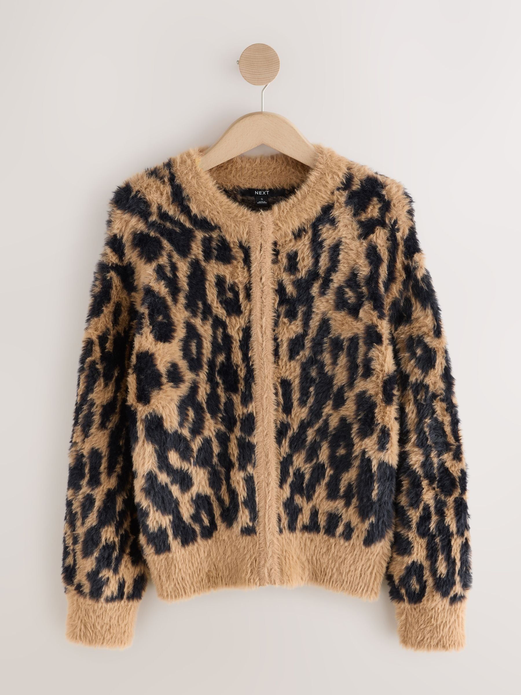 Buy Leopard Teddy Bear Texture Zip-Up Bomber Jacket from the Next