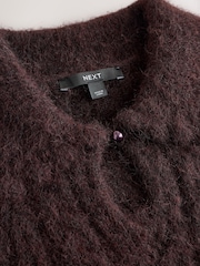 Chocolate marrom - Cable Knit Collar Jumper With Wool - Imagem 2 de 3