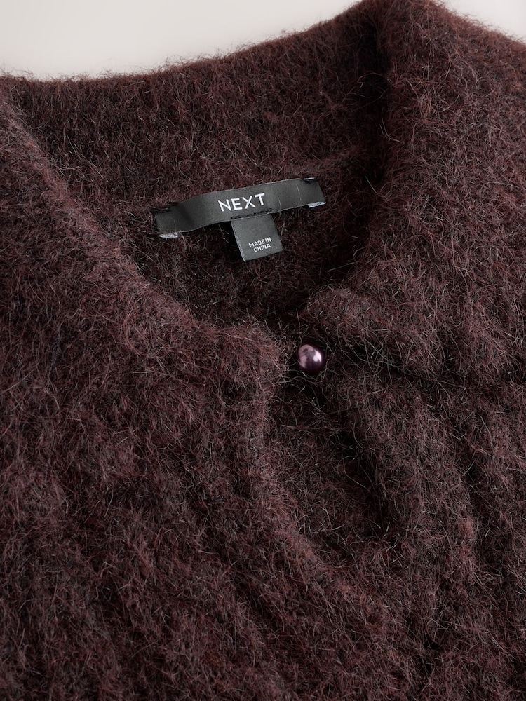 Chocolate marrom - Cable Knit Collar Jumper With Wool - Imagem 2 de 3