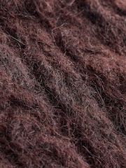 Chocolate marrom - Cable Knit Collar Jumper With Wool - Imagem 3 de 3