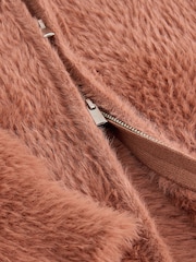 Camel Brown Bear Texture Zip-Up Bomber Jacket - Image 8 of 8