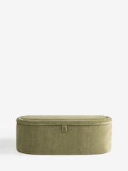 Relaxed Chenille Light Olive Green Kali Storage Ottoman Bench - Image 6 of 10