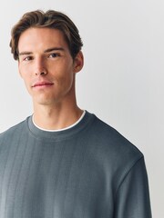 Grey Slate Long Sleeve Mock Crew Neck T-Shirt - Image 1 of 5