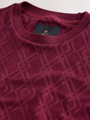 Red Slim Fit Smart Textured T-Shirt - Image 2 of 3