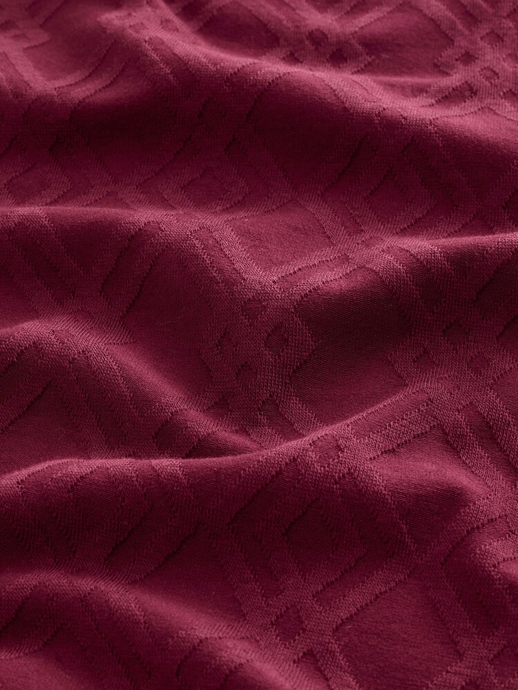 Red Slim Fit Smart Textured T-Shirt - Image 3 of 3 Red Slim Fit Smart Textured T-Shirt - Image 3 of 3