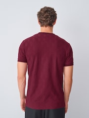 Red Slim Fit Smart Textured T-Shirt - Image 4 of 9