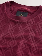 Red Slim Fit Smart Textured T-Shirt - Image 8 of 9