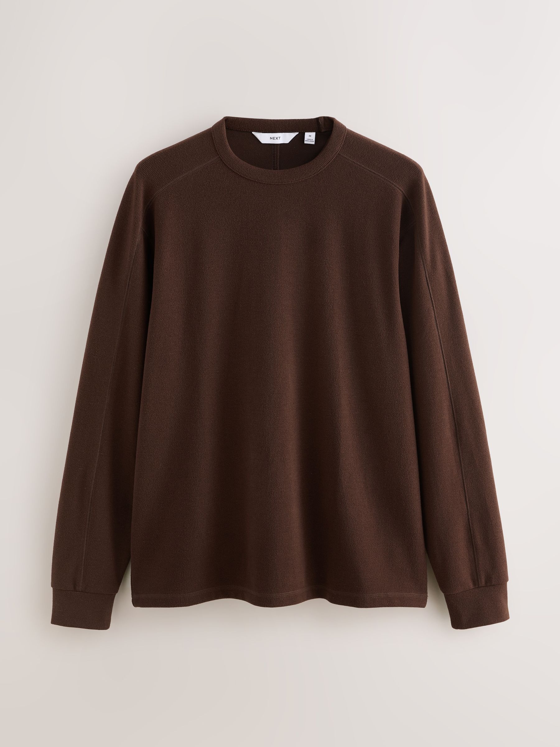 Next：日本 ブラウン - 長袖 コージー リブ Tシャツ from Next Japan