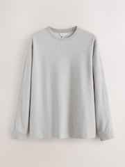 Grey Marl Long Sleeve Cosy Ribbed T-Shirt - Image 1 of 3