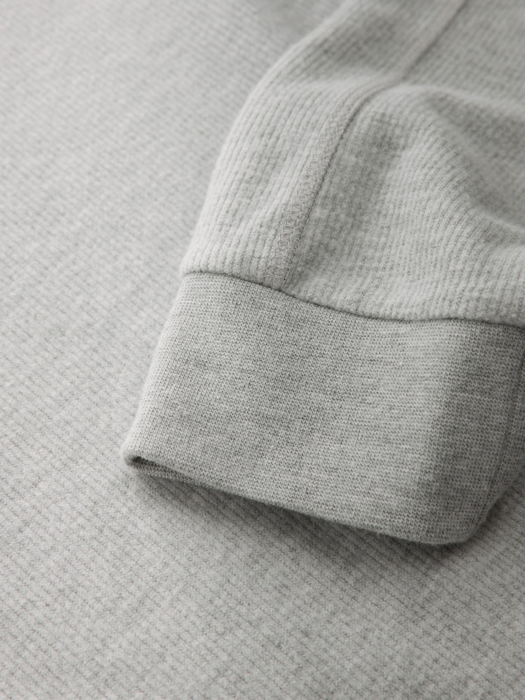 Grey Marl Long Sleeve Cosy Ribbed T-Shirt - Image 2 of 3