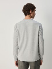Grey Marl Long Sleeve Cosy Ribbed T-Shirt - Image 4 of 8