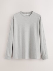 Grey Marl Long Sleeve Cosy Ribbed T-Shirt - Image 6 of 8