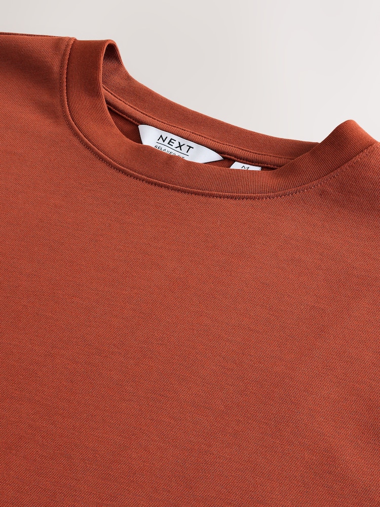 Orange Rust Relaxed Fit Heavyweight T-Shirt - Image 3 of 3
