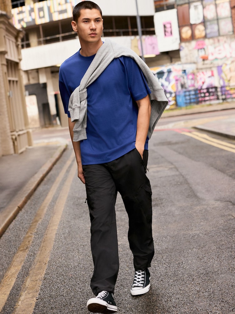 Blue Relaxed Fit Heavyweight T-Shirt - Image 2 of 7 Blue Relaxed Fit Heavyweight T-Shirt - Image 2 of 7