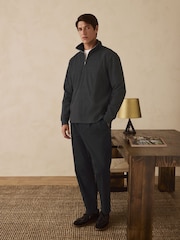 Black Check Long Sleeve Quarter Zip Jumper - Image 3 of 7