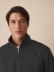 Black Check Long Sleeve Quarter Zip Jumper - Image 5 of 7