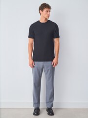 Black Slim Fit Smart Textured T-Shirt - Image 2 of 8
