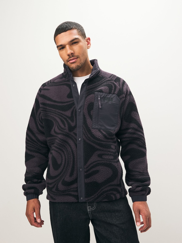 Helly Hansen Purple Panorama Pile Snap Fleece - Image 1 of 7 Helly Hansen Purple Panorama Pile Snap Fleece - Image 1 of 7