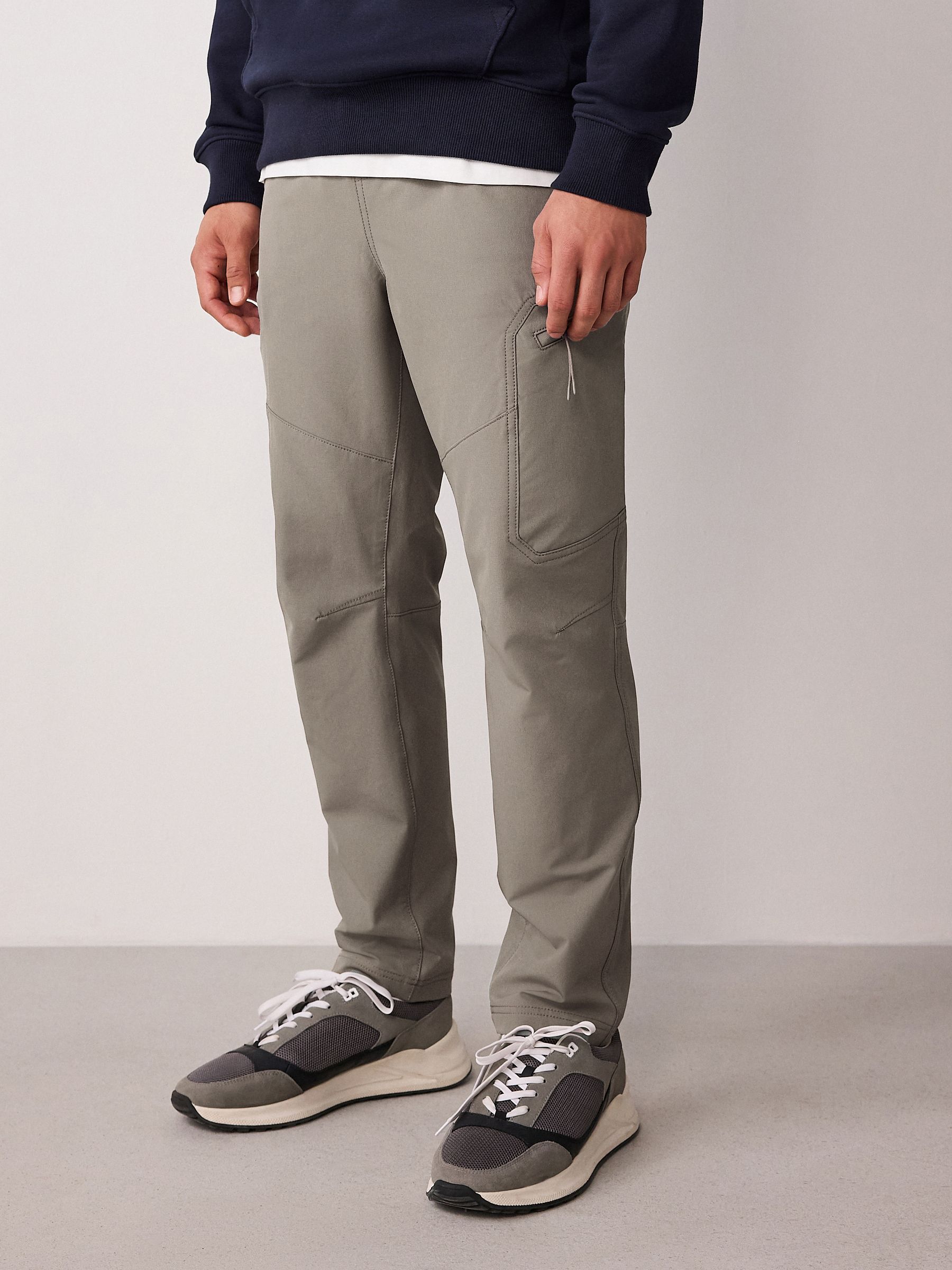 Buy Grey Dry Tech Slim Fit Stretch Utility Cargo Trousers from the