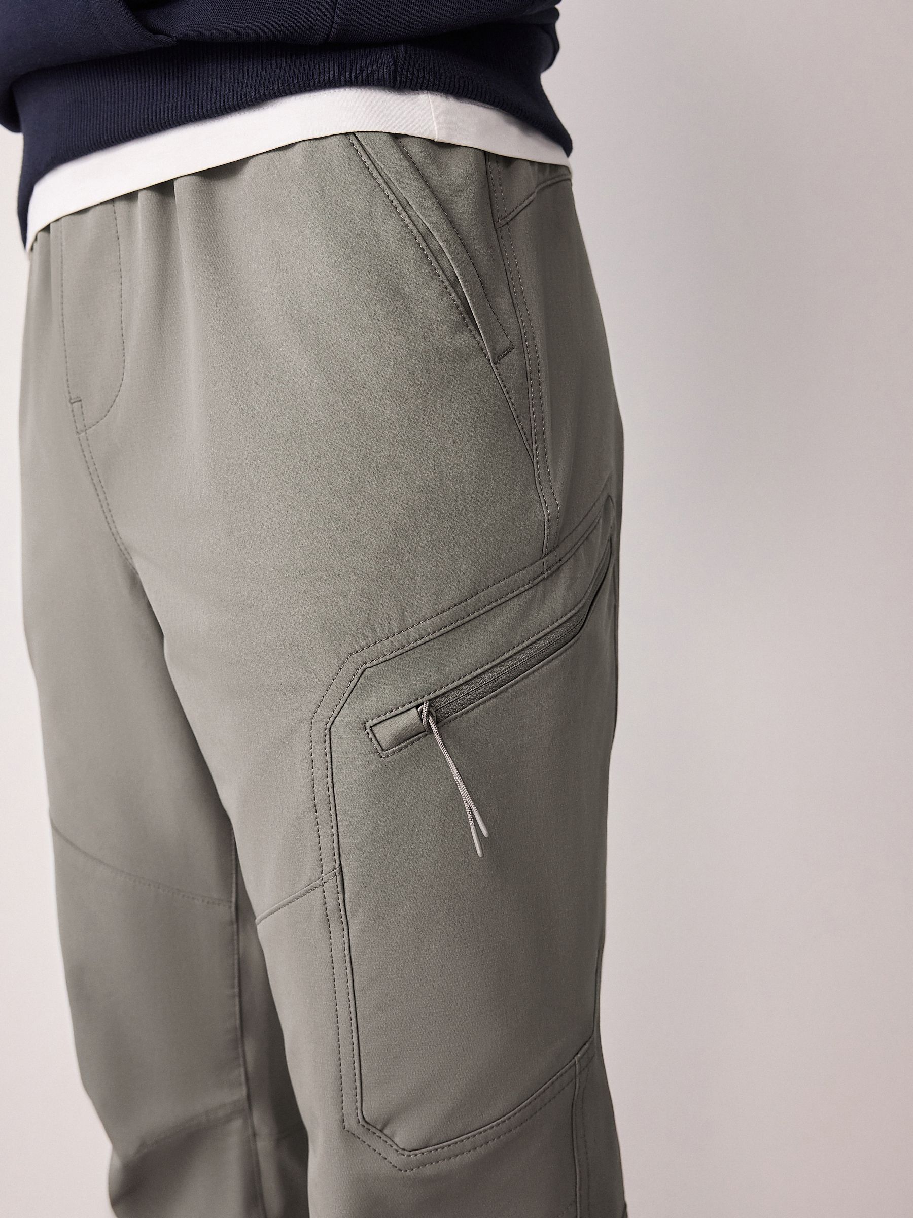 Buy Grey Dry Tech Slim Fit Stretch Utility Cargo Trousers from the